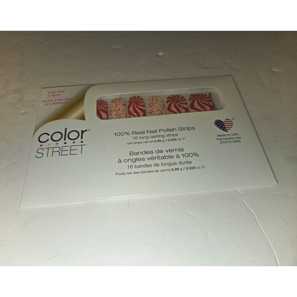 Color Street Candy Cane Crush Red/White Nail Polish Strips FGS10 0.035oz